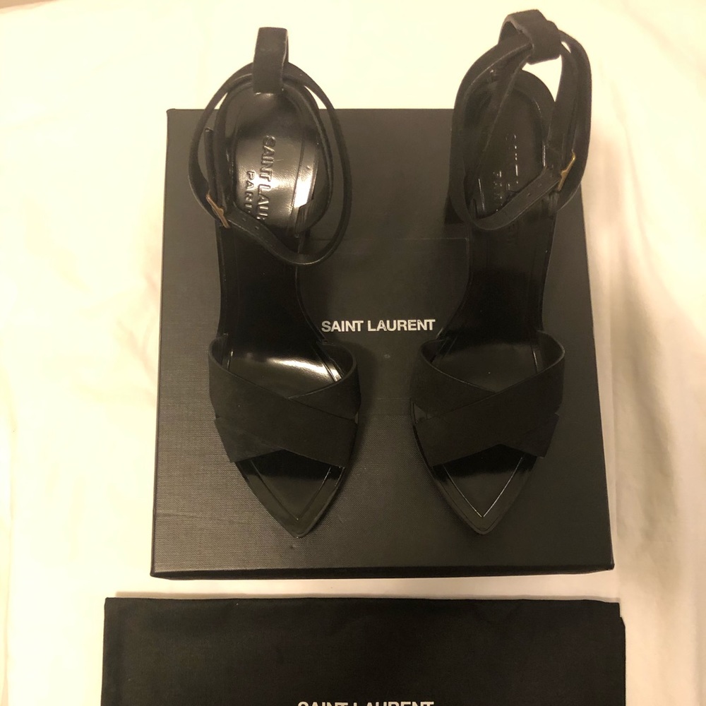 Authentic YSL Saint Laurent Black Suede Sandals